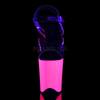Pleaser - FLAMINGO808UV Sandale à bride à la cheville, Pole dance chaussures - Chaussures de pole dance - Rose/Transparent Product image